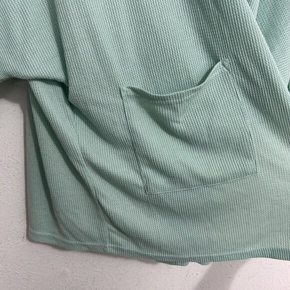 GRACE KARIN Green Lightweight Oversized Cardigan Sweater Waffle Knit Long Sz XL - Picture 5 of 10